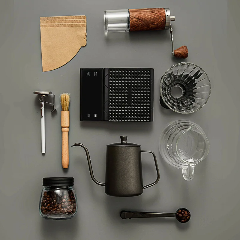 

Full Set of Portable Coffee Wholesale Outdoor Combination Gift Home American Gift Box Hand Brewed Coffee Pot Set