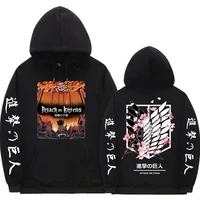 new harajuku anime attack on titan cat on titan print hoodie oversized sweatshirt autumn winter men women fashion loose hoodies
