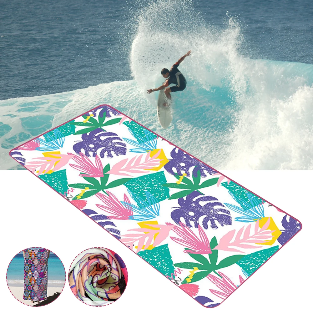 

35*71 Inch Beach Towel Microfiber Blanket Bath Camping Printed Towels Quick Dry Lightweight Super Absorbent Swimming Pool Towel