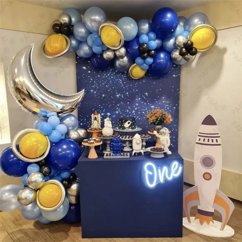 

3D воздушные шары в виде ракеты, воздушный шар из фольги в виде астронавта, серебряная луна, модель для украшения дня рождения, детские праздн...