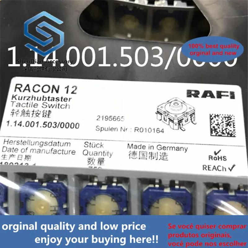 

5pcs only orginal new Imported German RAFI 1.14.001.503 0000 SMT KONE elevator button 12x12x5 switch