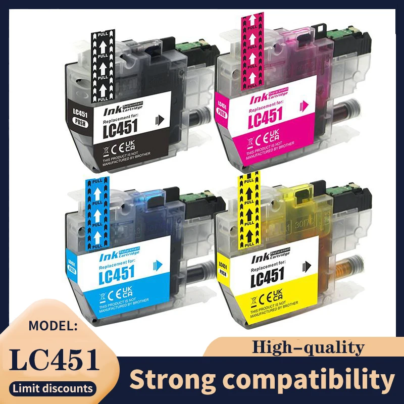 

Стандартная емкость LC451 LC 451, совместимый чернильный картридж для принтера Brother MFC-J1010DW DCP-J1050DW 451, принтер