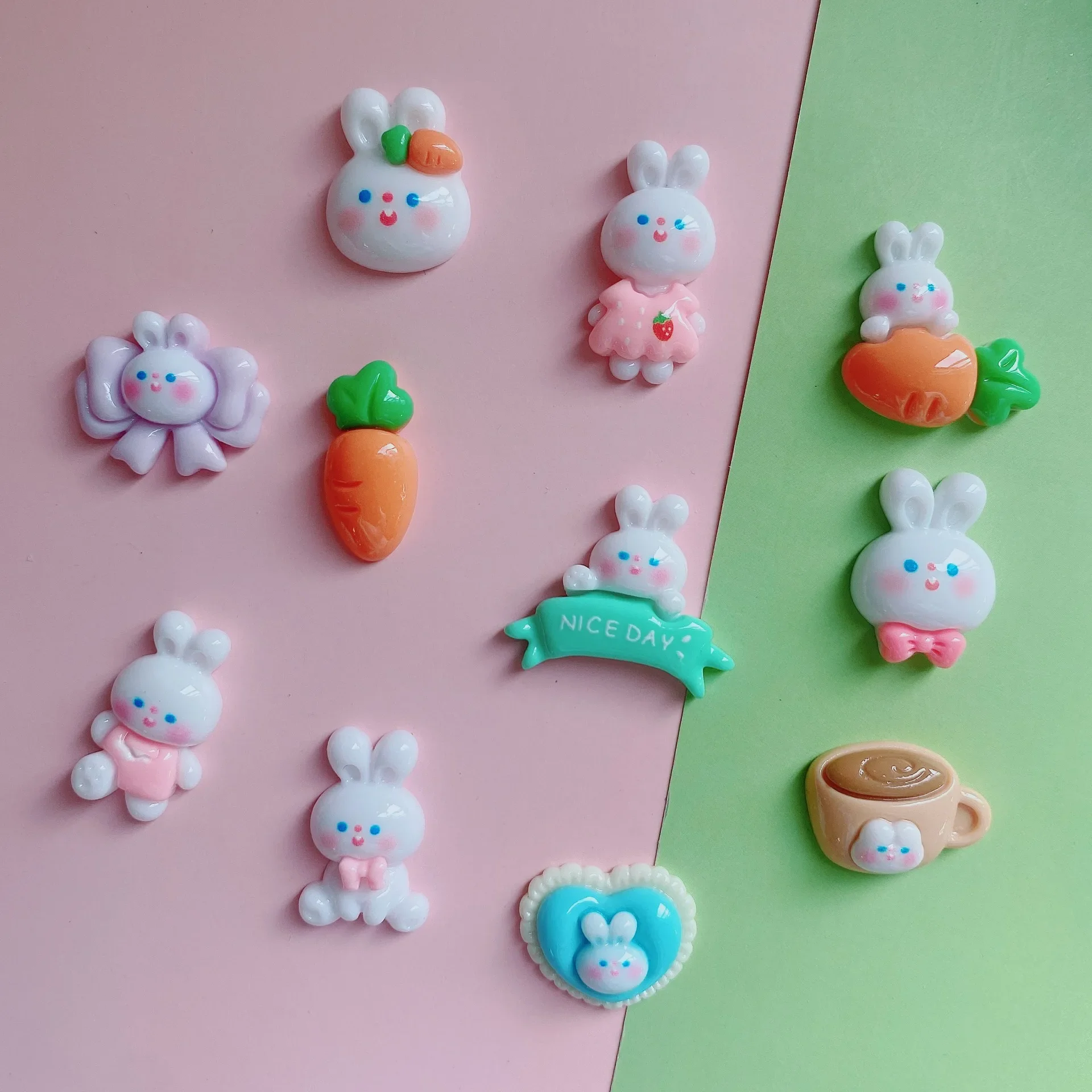 100 шт. блестящий галстук-бабочка с рисунком кролика милый кремовый клей сделай