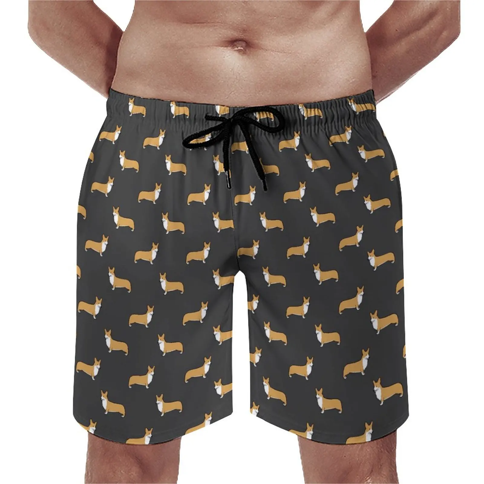 

Summer Board Shorts Fun Dog Print Sports Animal Printed Beach Short Pants Casual Fast Dry Swimming Trunks Plus Size