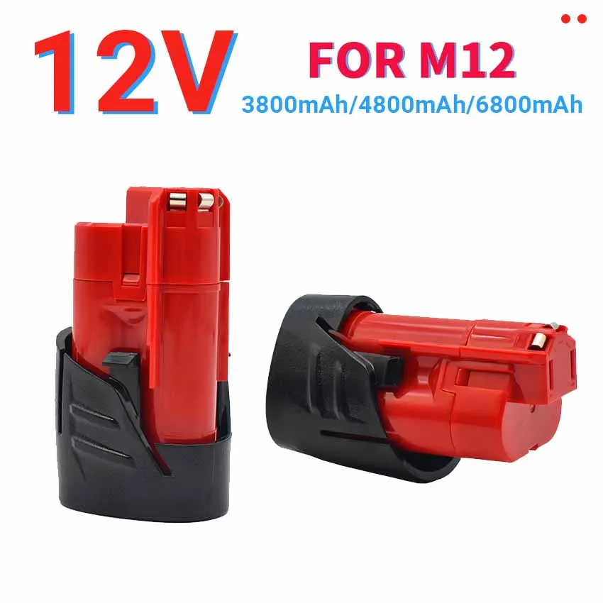 

100%new 12V 6.8Ah Rechargeable Battery for MilwaukeeM12 XC Cordless Tools 48-11-2402 48-11-2411 batteries 48-11-2401 MIL-12A-LI