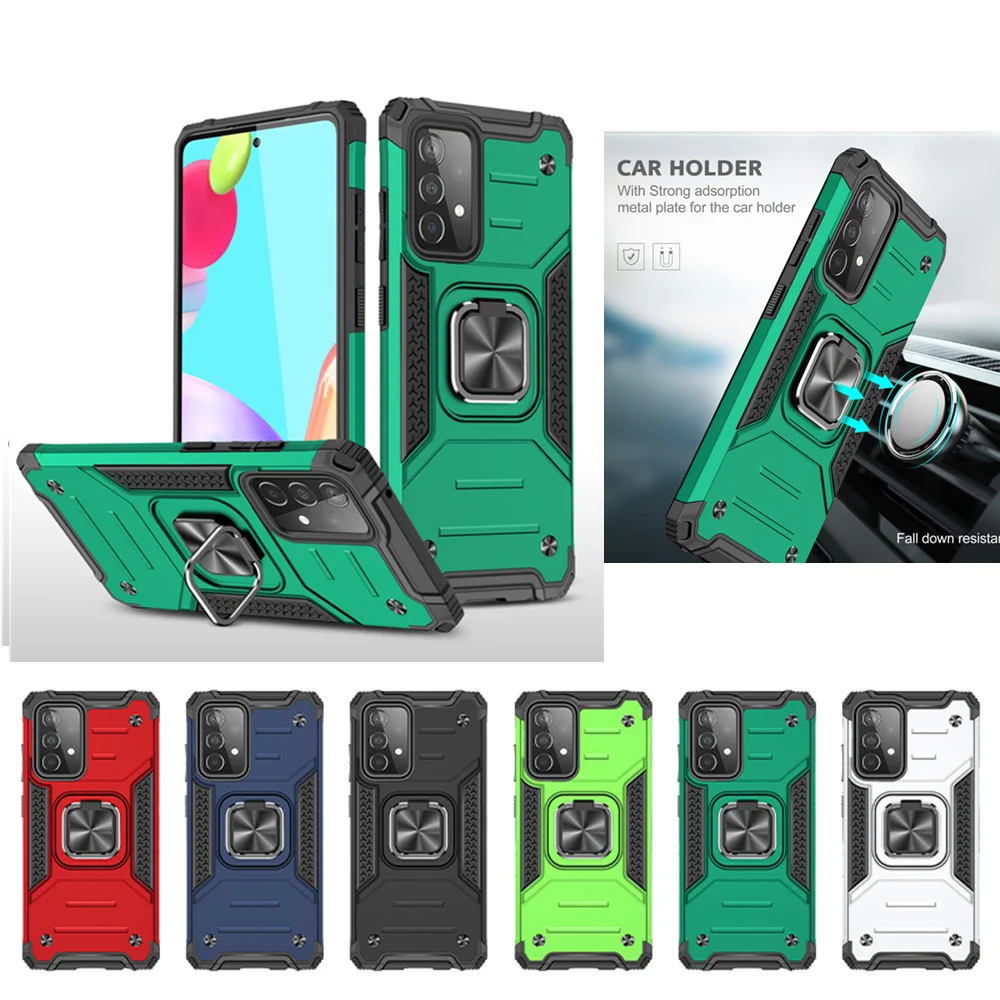 

Shockproof Armor Ring Case for Samsung Galaxy A52 A52S M33 M53 A53 A 52S 5G A72 A12 S22 Ultra Plus S21 S20 FE Hard PC Soft Frame