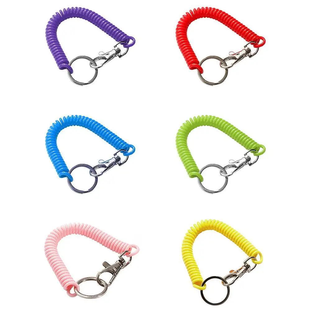 

Plastic Stretch Spring Keychain Anti-lost Phone Keychain Portable Backpack Key Chain Lobster Clasp Hook