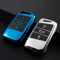 tpu car remote key case cover protect for volkswagen vw magotan passat b8 golf for skoda superb a7 shell keychain ring