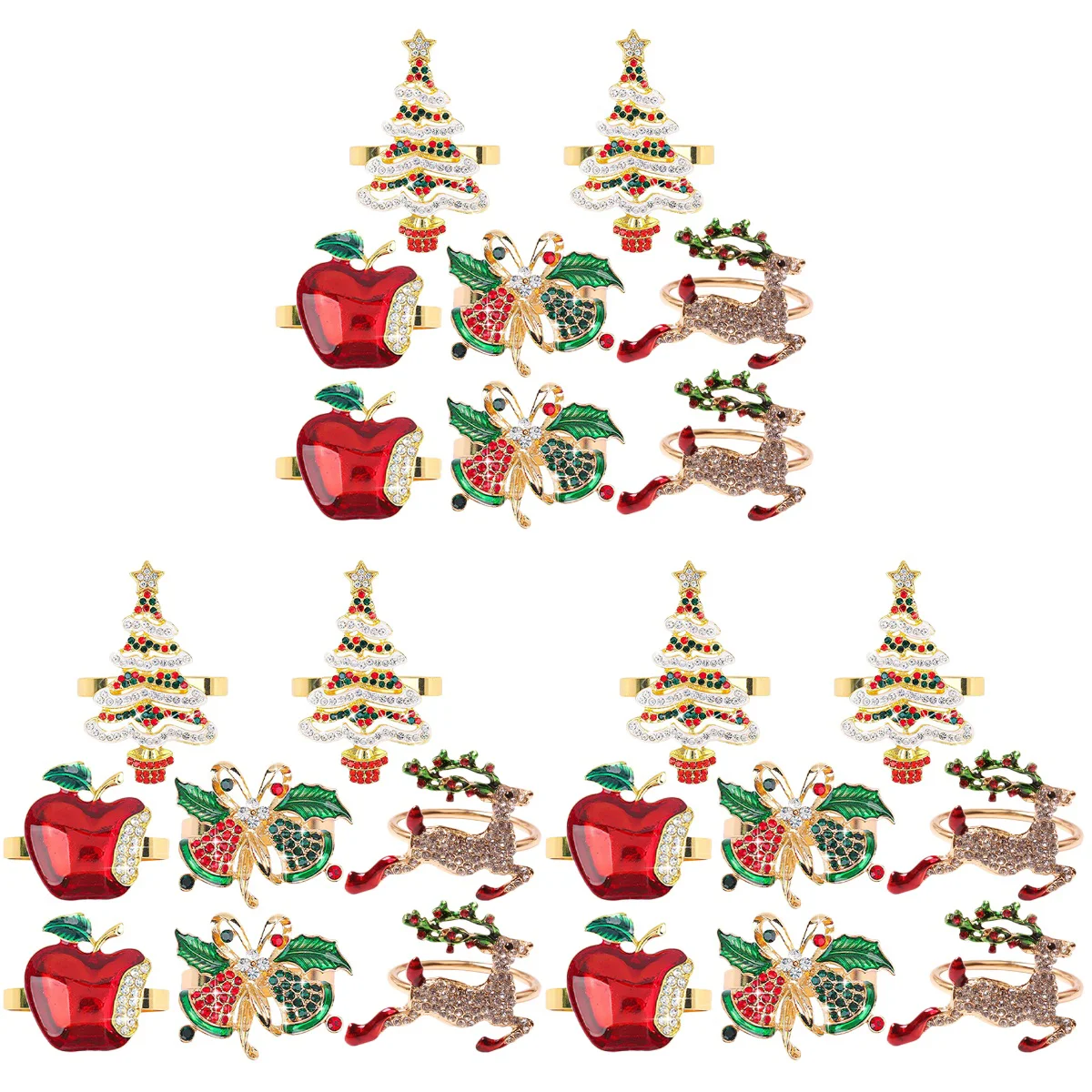 

Napkin Buckles Ringschristmas Serviette Practical Bands Reindeer Decor Tabletop Adorable Decorations Party Ornaments Table