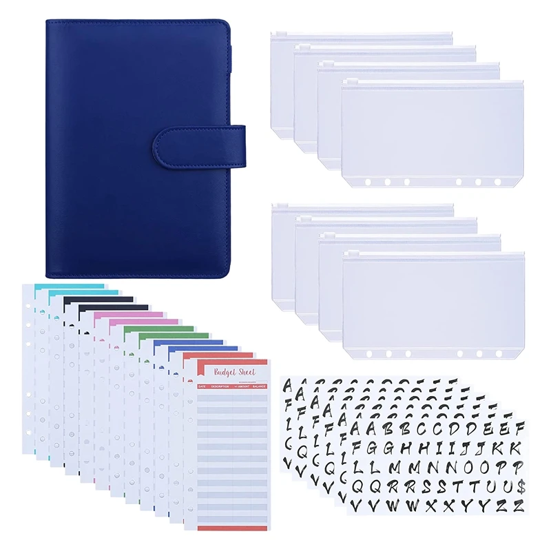 

Набор обложек для бумаг A6, 6 колец, карманы для счетов, бюджетные листы для экономии денег, система конвертов для наличных