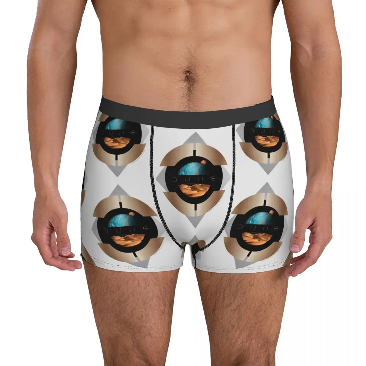

DUNE FREMEN Symbol Underwear Film 3D Pouch Trenky Boxershorts Design Boxer Brief Breathable Men's Underpants Plus Size 2XL