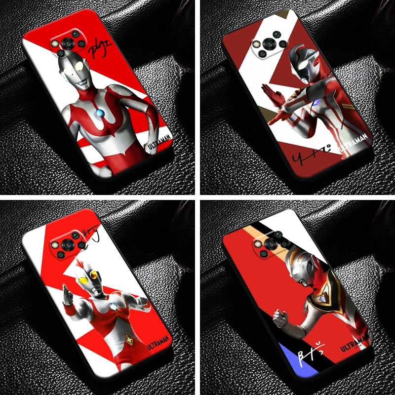

Japan Anime Ultraman For Xiaomi Poco X3 Pro NFC X3 GT Phone Case Funda Black Back Carcasa Soft