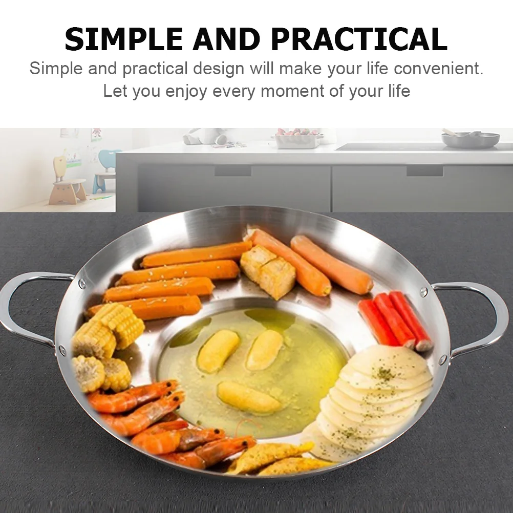 

Flat Bottom Concave Gong Pot Rounded Non-stick Pan Portable Frying Stainless Steel Induction Nonstick Breakfast