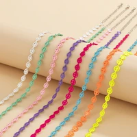 fashion cute smile choker necklace for women neck jewelry multicolor smile painted jewelry folding bracelet anklet birthday gift