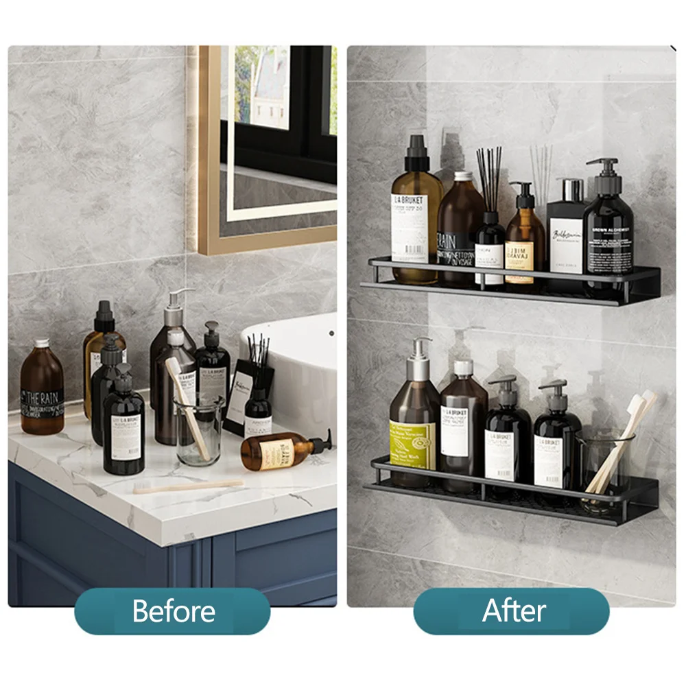 Полка для ванной комнаты стеллаж хранения шампуня настенный органайзер туалета