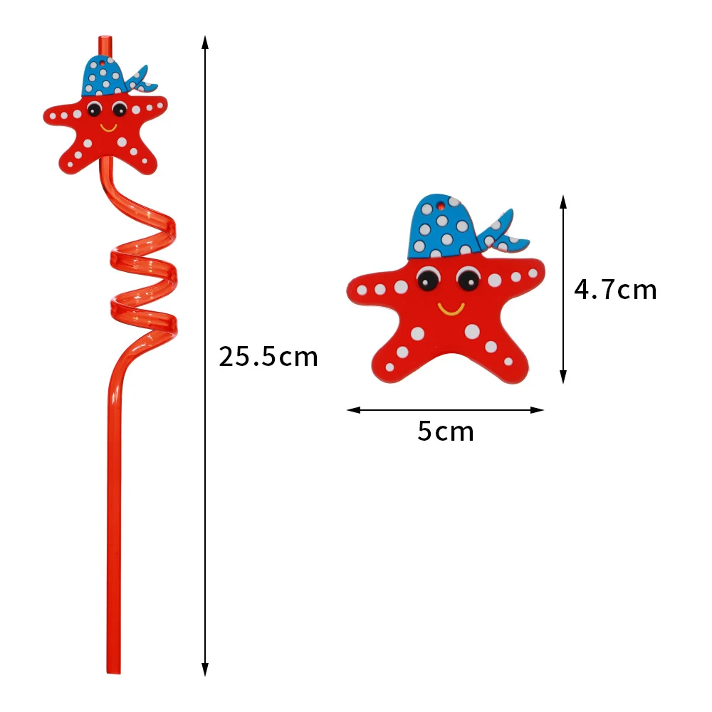 8pcs Cute Sea Animal Straws Shark Crab Turtle Drinking Birthday Party Favors Gifts for Kids Ocean Themed Baby Shower - купить по