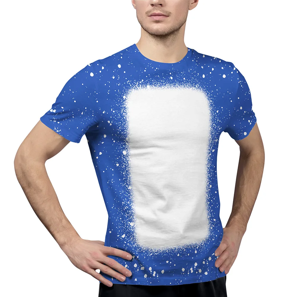 Сублимационные пустые футболки с принтом тай-дай унисекс из полиэстера