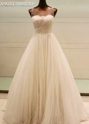 

ANGELSBRIDEP бальное платье с глубоким вырезом свадебные платья в стиле бохо официальная аппликация длиной до пола Тюлевое платье свадебное платье