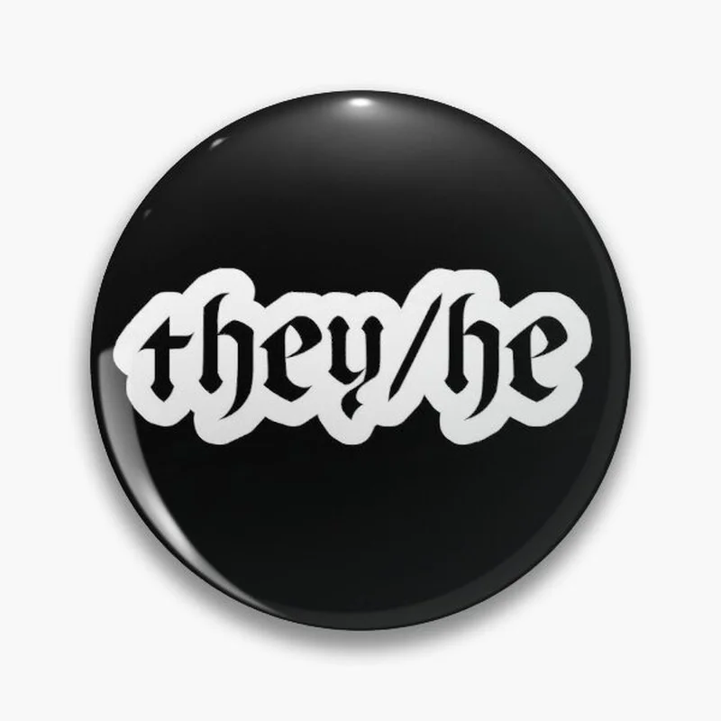 

They He Pronouns Fashion Soft Button Pin Lover Creative Gift Collar Decor Customizable
