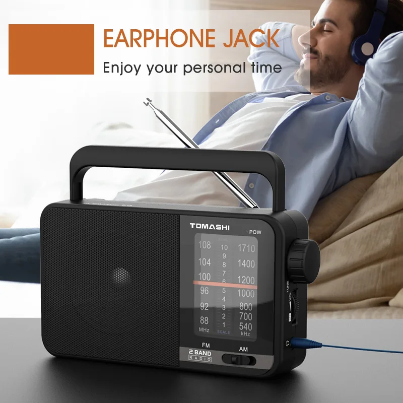 Портативное коротковолновое радио TOMASHI AM FM транзисторное с лучшим приемом
