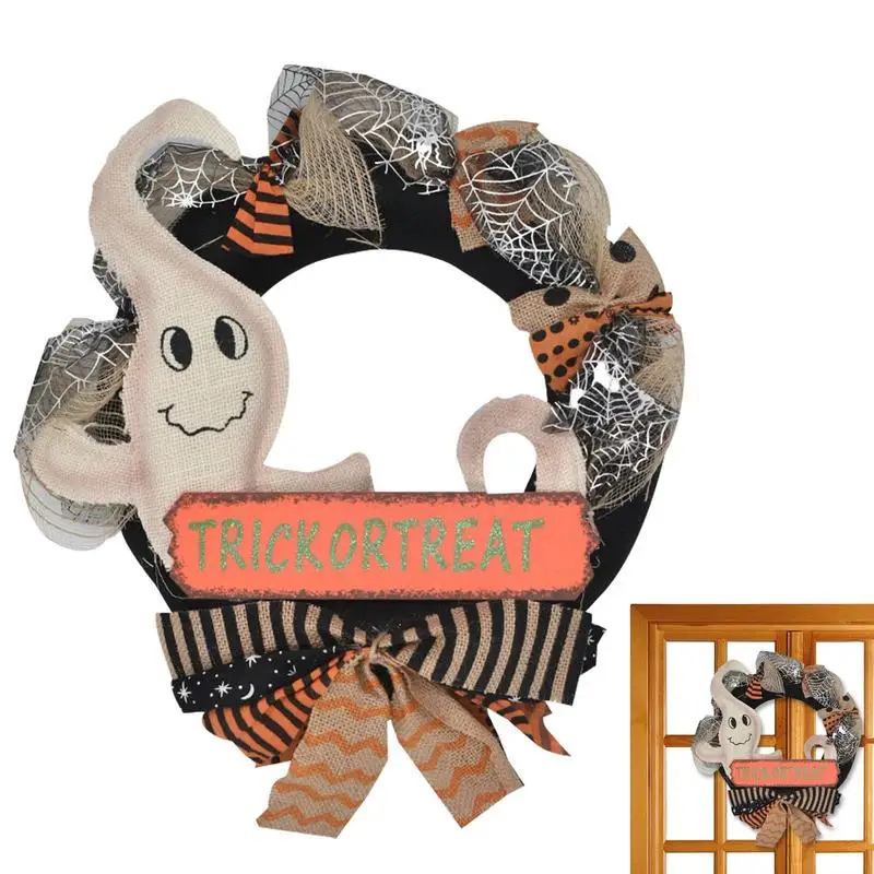 

Halloween Skull Wreath Ghost Skull Rattan Wreath Decorations Front Porch Wreath Scary Wreath For Front Door Window Wall Art