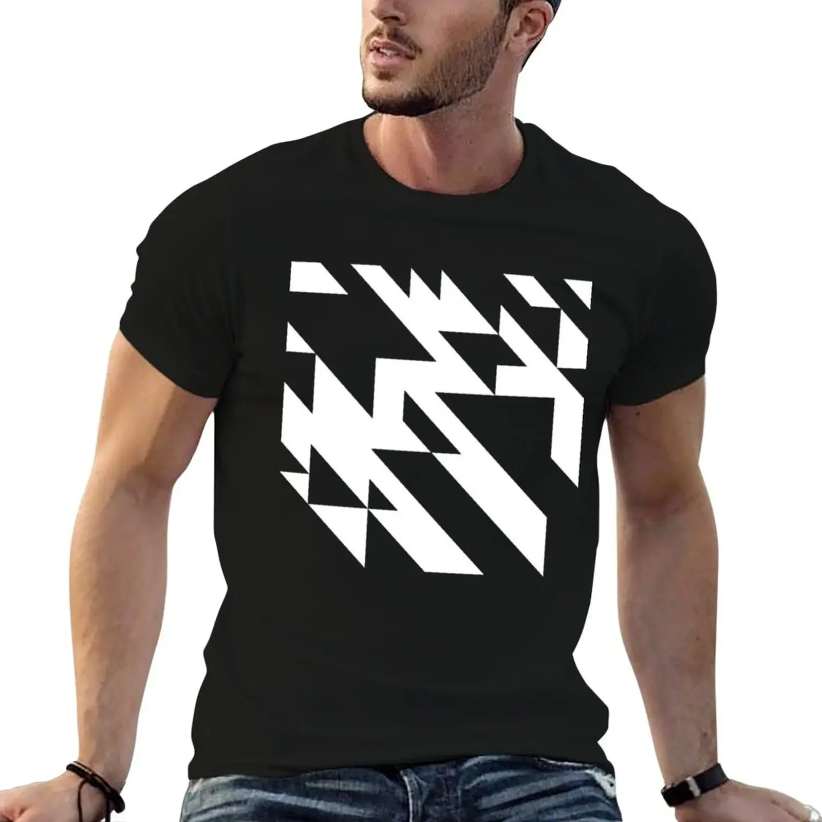 Классическая футболка с белым узором Autechre короткими рукавами одежда в стиле