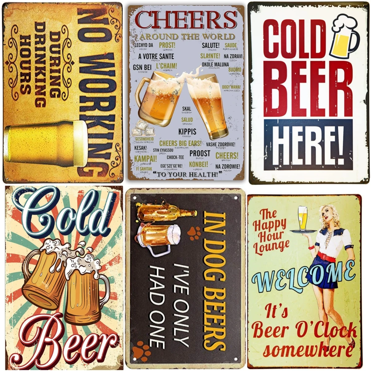 

Новый декор в американском стиле, неработающий во время напитков, винтажный Ретро рустикальный металлический жестяной знак, Настенный декор для паба, искусство, новинка, забавное искусство