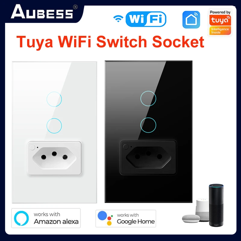

Настенный выключатель Tuya с поддержкой Wi-Fi, с розеткой и сенсорным датчиком