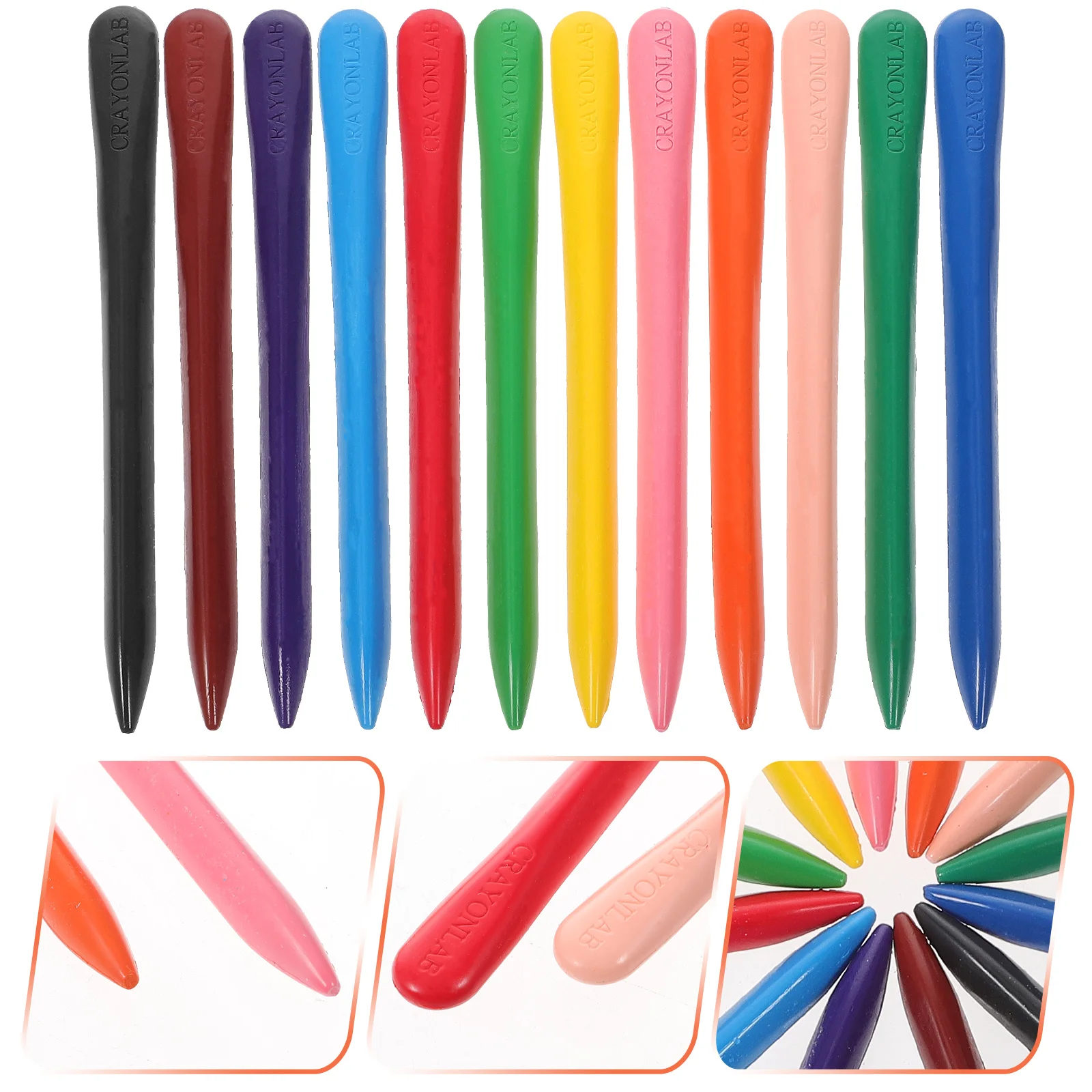 

12 Colors Non Crayons Crayons Kids Kids' Crayons Crayons Kids Colorful Crayons Color Crayons Triangle Washable Crayons