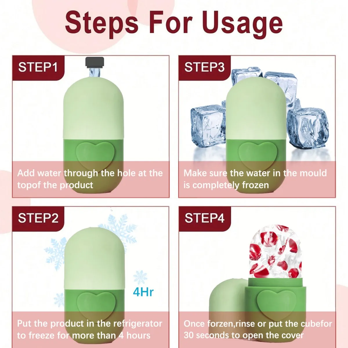 Love Upgraded Face and Eye Ice Roller — массажер для лица ухода за кожей многоразовый силикон