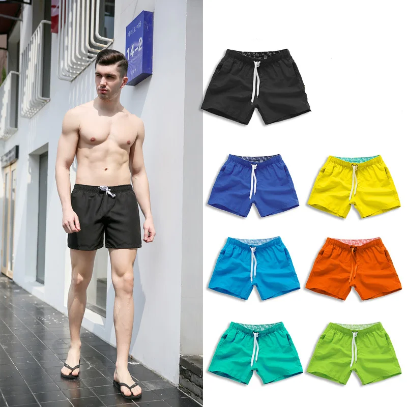 

Beach Pants Men Shorts Summer Surf Beach Solid Color Beach Pants Men's Big Shorts Sand Hawaii Surfing Motion Swimming Trunks Ins