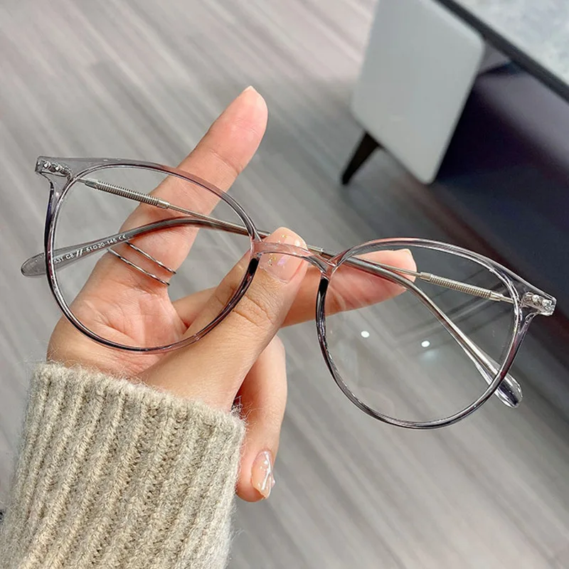 

Men Women Round Metal Frame Myopia Glasses Ladies Vintage Blue Light Blocking Eyeglasses Unisex Near Sight Computer Eyewear