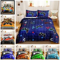 gaming bedding set queen king size game comforter cover for boys girls kids teens soft microfiber blue gamer duvet cover set