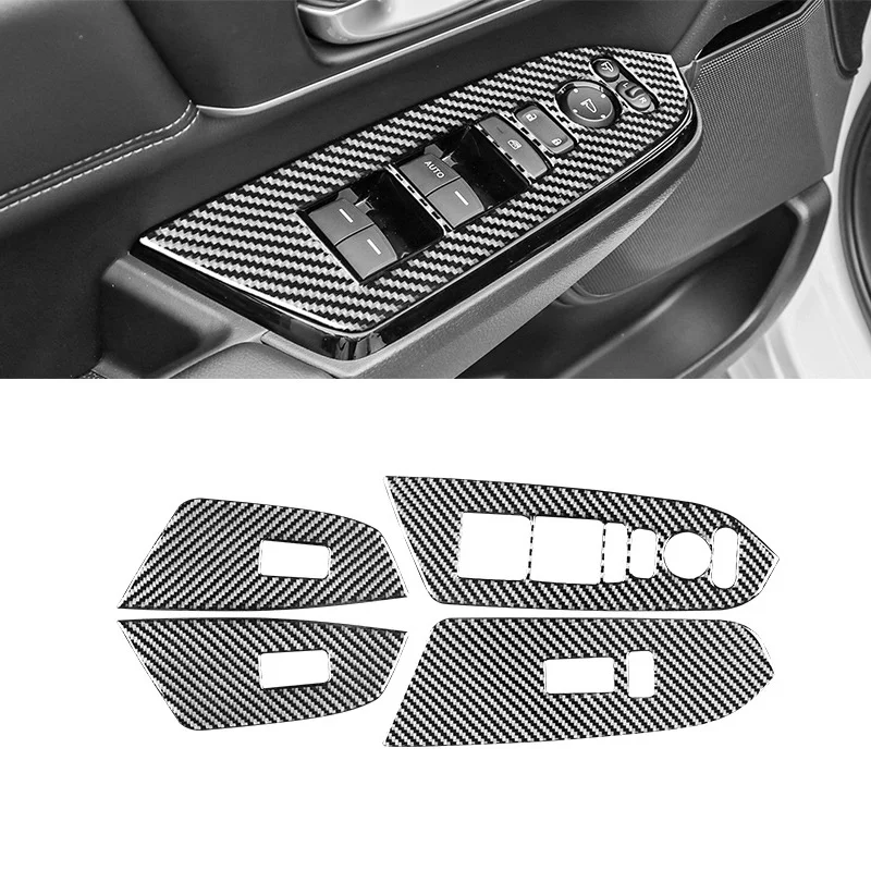 

Наклейка на панель переключателя стеклоподъемника автомобиля из углеродного волокна, наклейка, внутренняя отделка для Honda CRV 16-21, аксессуары