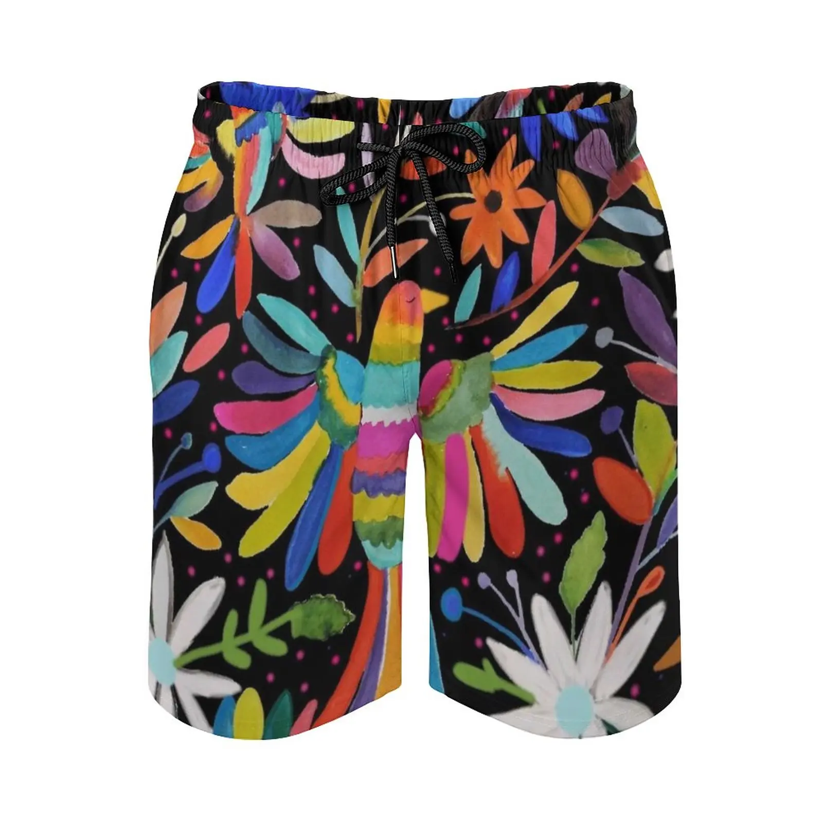 

Parajos Quick Dry Summer Mens Beach Board Shorts Briefs For Man Gym Pants Shorts Mexico Mexican Embroidery Colorful Ethnic Boho