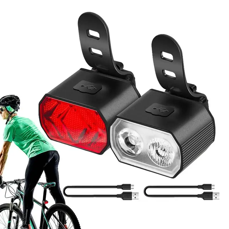 

Комплект велосипедных передних и задних фонарей, универсальные регулируемые перезаряжаемые передние и задние фонари, аксессуары для ночно...