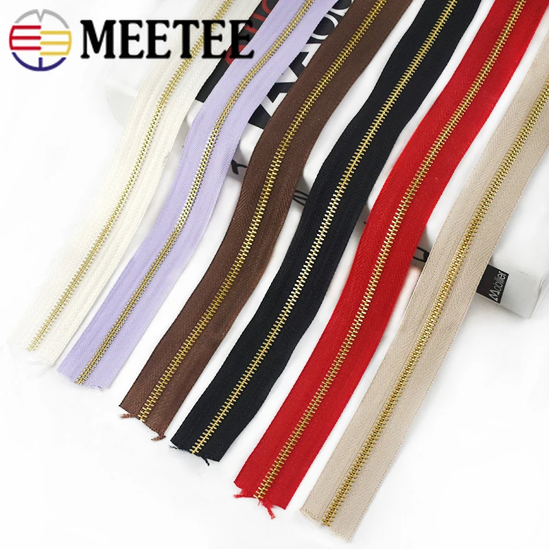 

2/5 метров Meetee экологически чистые Металлические молнии 3 # с кодом открытые молнии для пальто одежды укороченные катушки молнии ремонтные ко...