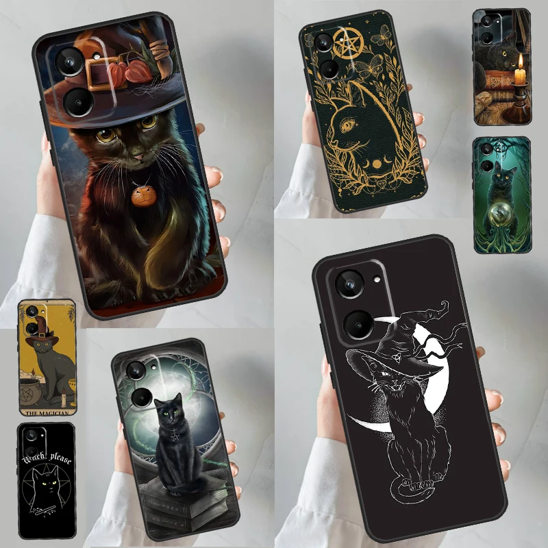 Witch Cat для Realme 9 10 11 12 Pro Plus GT5 C67 C55 C53 C35 C33 C30 C25s C21Y C15 GT3 GT Neo 5 Чехол