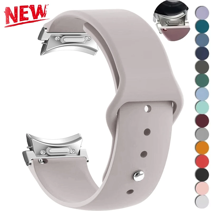 Фото Силиконовый ремешок без зазоров для Samsung Galaxy Watch 6 5 4 40 44 мм 6/4 Classic 43/47 мм Браслет-браслет для Galaxy 5Pro 45 мм Correa №1