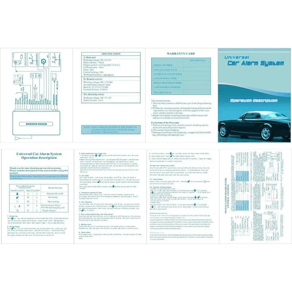 Автомобильный комплект дистанционного центрального замка MASO 4-дверная система