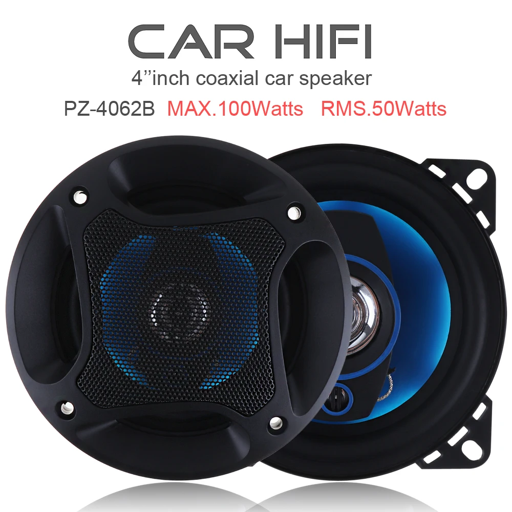 

2pcs 4 Inch Car Coaxial Speaker Set Hifi 100W 3 Way Horn Auto Audio Music Stereo Full Range Frequency Loudspeaker