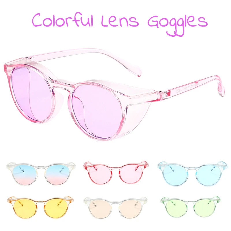 

Круглые очки с цветными линзами TR90 поляризованные ветрозащитные очки с защитой от брызг UV400 для женщин и мужчин бесплатная доставка солнцезащитные очки с боковой защитой