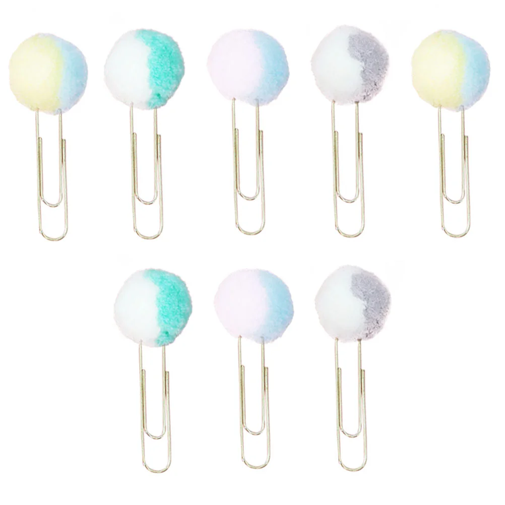

1 Set 8 Double-colored Plush Paper Clips Scrapbook Paperclips