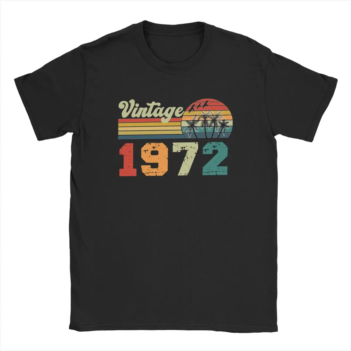 

Men's Vintage 1972 50th Birthday Gift T Shirts Dad Father 50 Years Old 100% Cotton Clothes Short Sleeve Tees Graphic T-Shirts