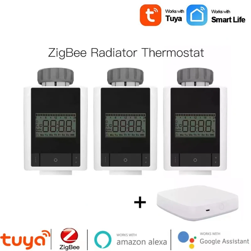 

Tuya ZigBee 3.0 Smart TRV Thermostatic Radiator Valve Controller Smart Home Thermostat Heater Works With Alexa Google Home