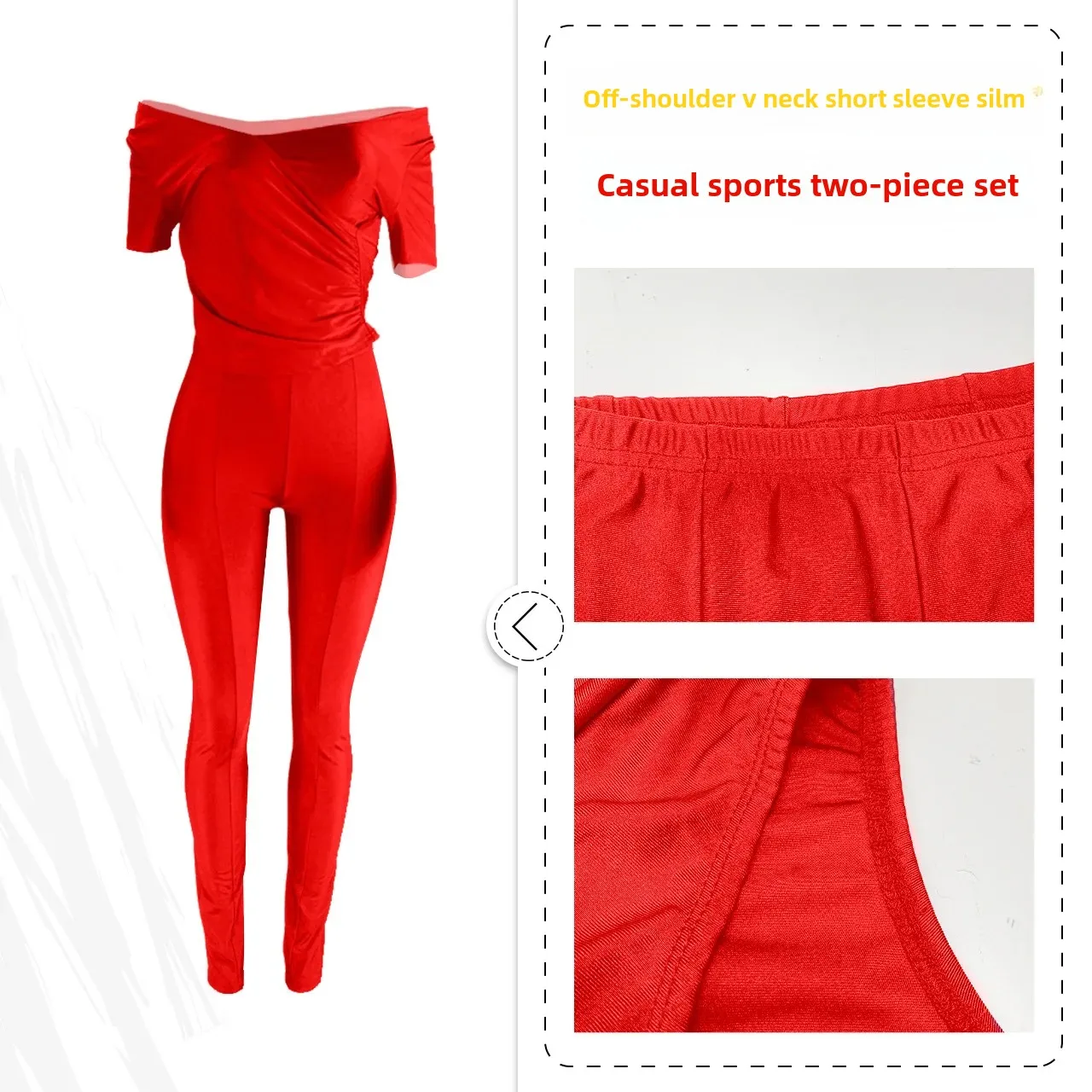 FY Q24S8491 Женский повседневный спортивный комплект из 2 предметов с открытыми