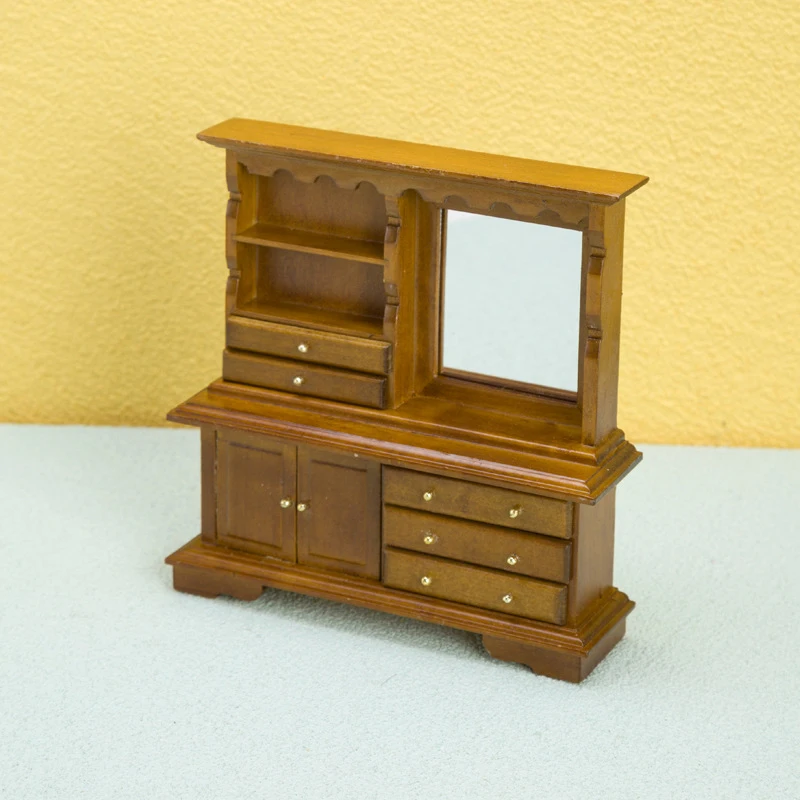 

1:12 Dollhouse Miniature Furniture Dresser Modern Style Wood Bookcase Doll House Toys Dollhouse Accessories