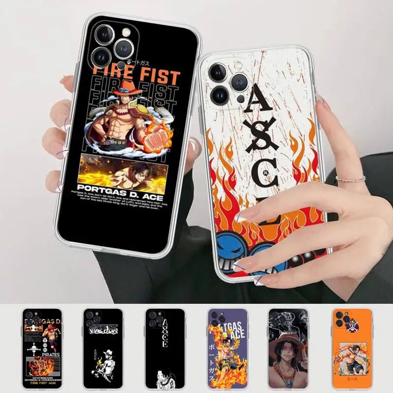 

BANDAI One Piece Ace Phone Case for iPhone 11 12 13 mini pro XS MAX 8 7 6 6S Plus X 5S SE 2020 XR case