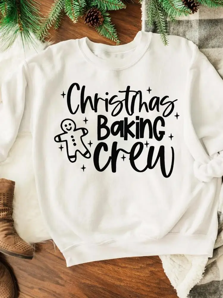 

Sweatshirts Print Fashion Happy Holiday Merry Christmas Festival Trend Cute Women Wear Graphic Pullovers New Year Clothing