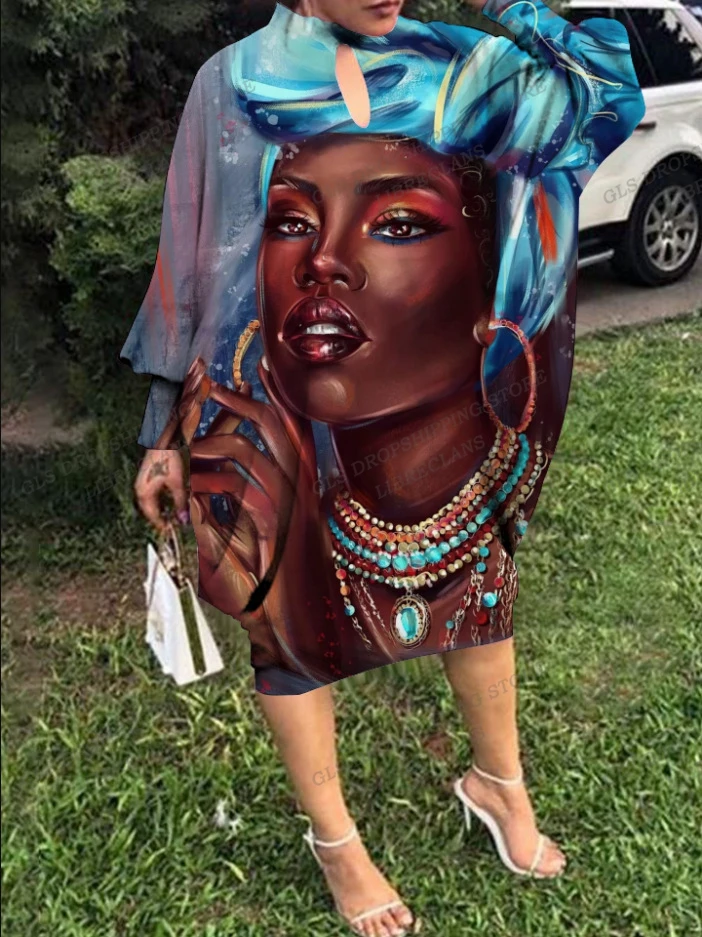 

Max Long Dress Bat Sleeve Sexy Party Evening Dresses Women Fashion African Dress Elegant Long Sleeve Mid-calf Black Sundress New